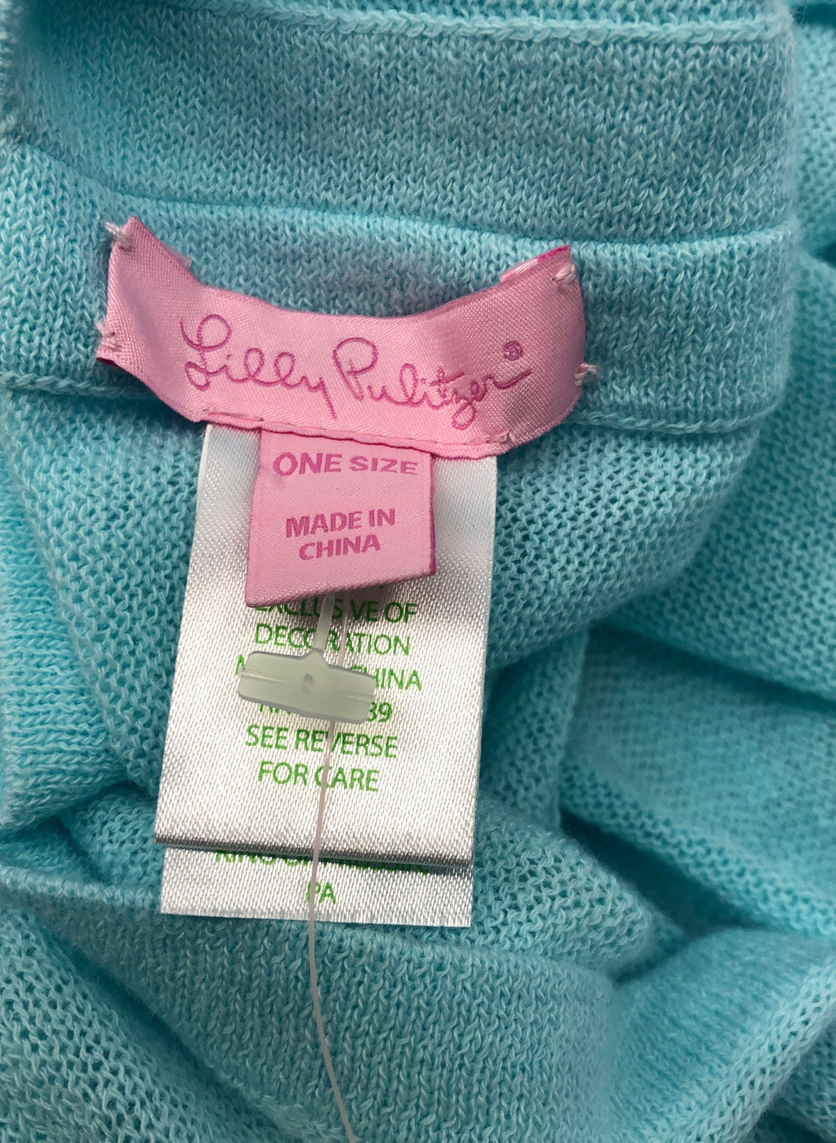 Lilly Pulitzer Women's Elene Wrap Seasalt Blue Cotton Silk Blend Tassel NWT OS