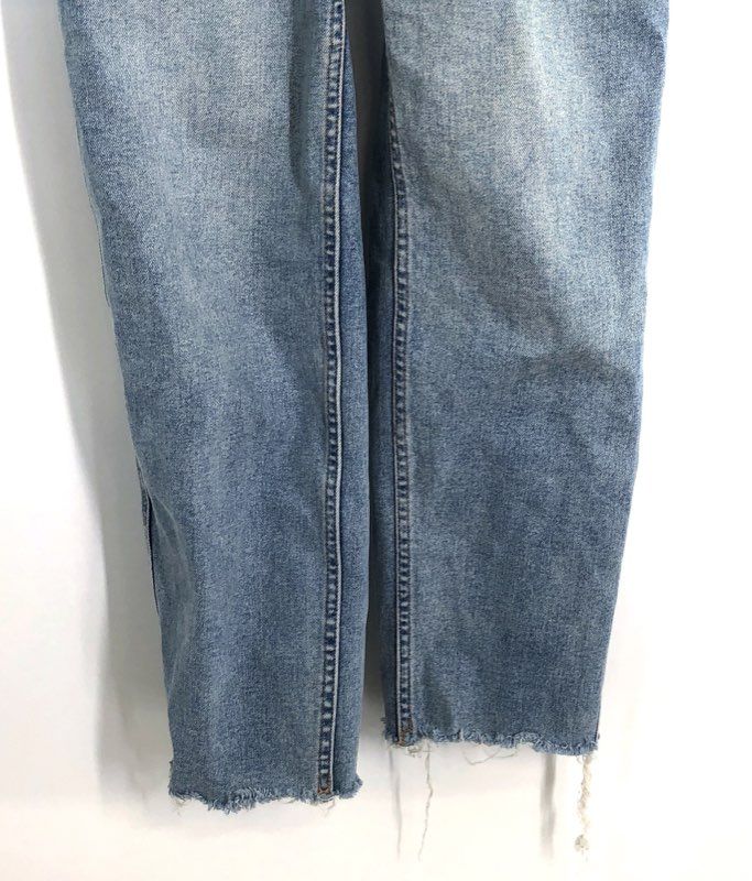 We The Free Women's Light Wash High Rise Straight Leg Raw Hem Jeans Sz 26