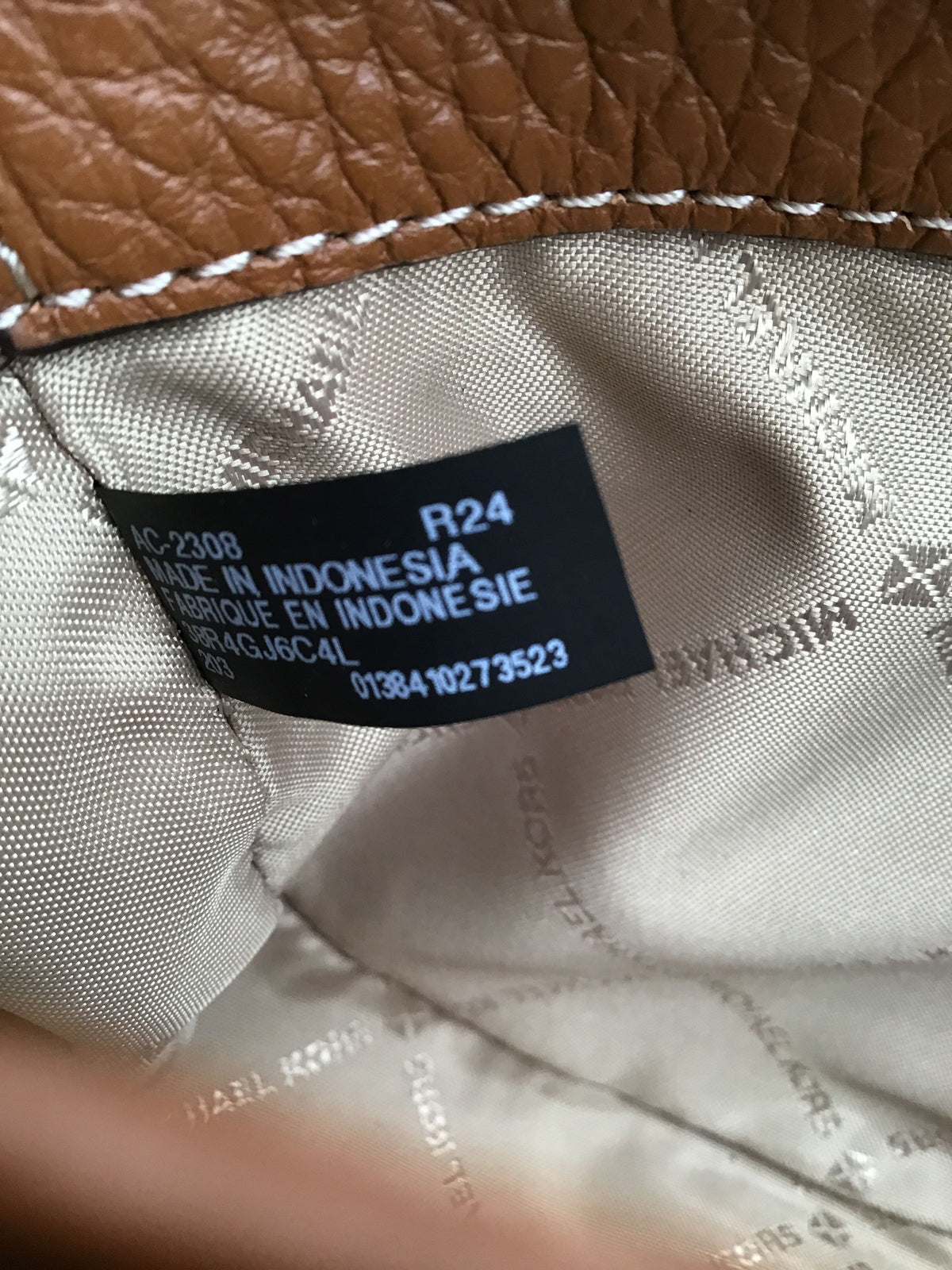 Michael Kors Brown Pebbled Leather 'Jet Set Charm' Crossbody Bag (+COA)