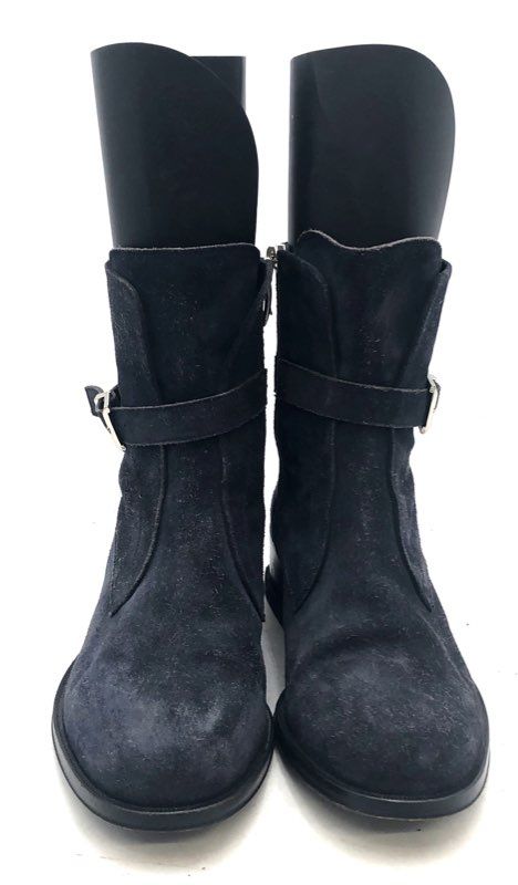 Paciotti Via Sant'Andrea Milano Suede Buckle Ankle Boots Black Size 7.5