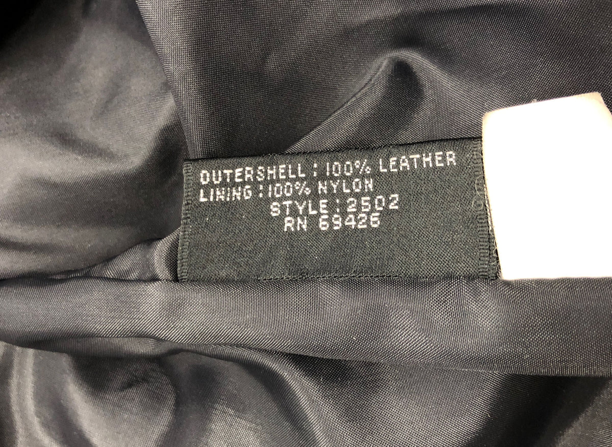 Vintage 80s Wilsons Leather Womens Black Shawl Collar Open Front Jacket Sz S