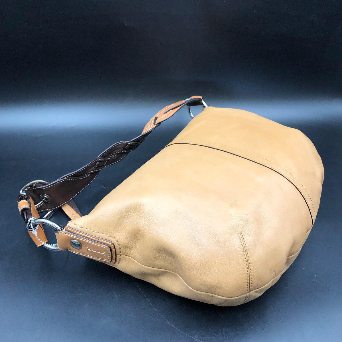 Coach Tan Leather Ergo Hobo Bag Shoulder Purse Silver Hardware COA