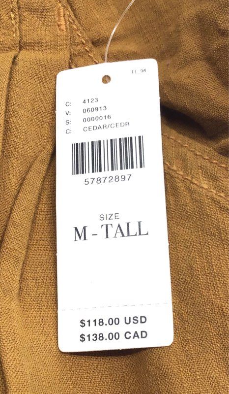 Anthropologie Women's Cedar Brown Paperbag Waist Belted Pants NWT Sz MT