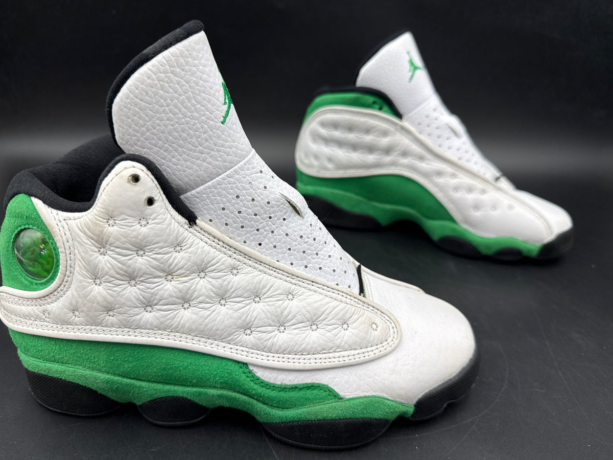 Nike Air Jordan 13 Retro Lucky Green White Black Size 5Y COA