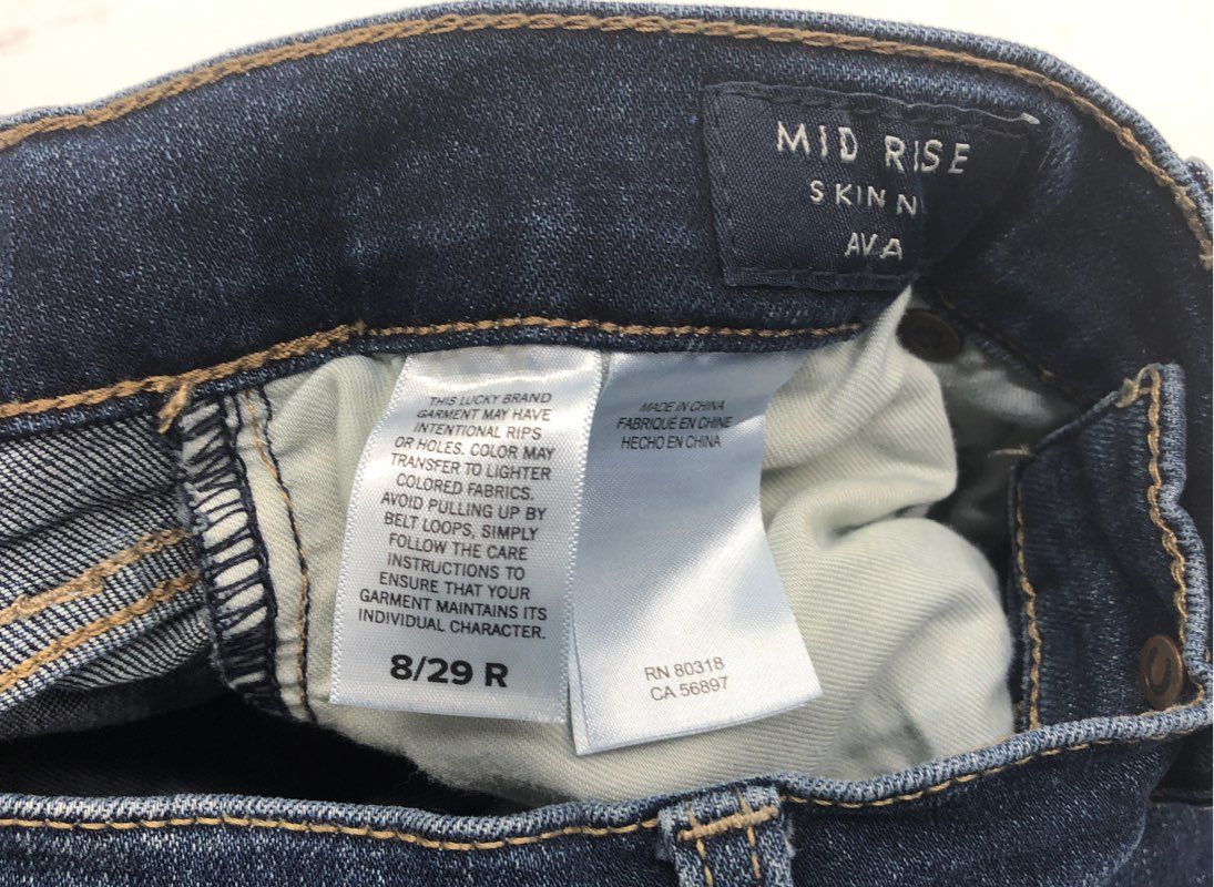 Lucky Brand Women's Ava Mid Rise Skinny Jeans Dark Wash Blue Sz 8/29