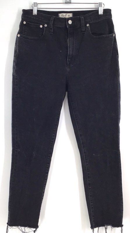 Madewell Women's Jeans Lot 2 Pairs Blue Black 10" High Rise Skinny Frayed Hem 27