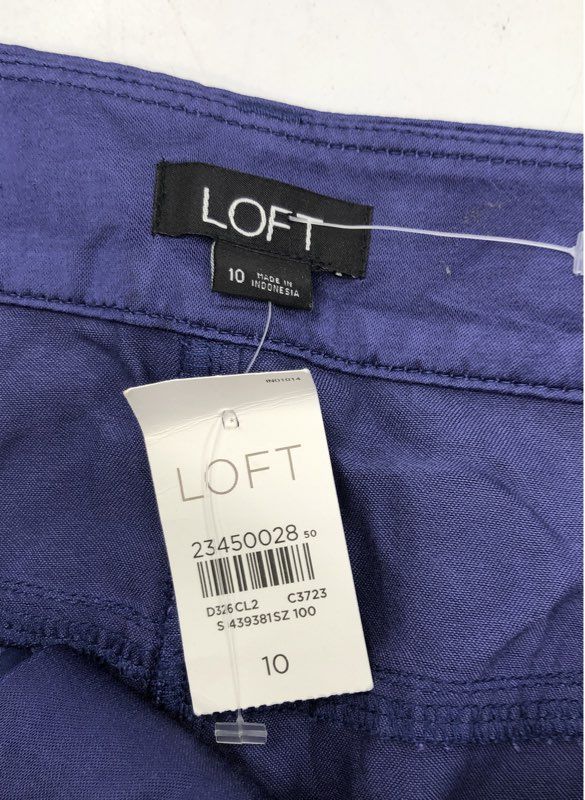 LOFT Women's Navy Blue Viscose Tapered Jogger Pants Size 10 NWT