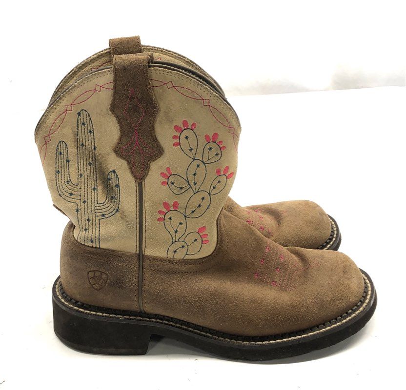 Ariat Fatbaby Heritage Dapper Cactus Brown Western Boots Women's Size 7.5 B