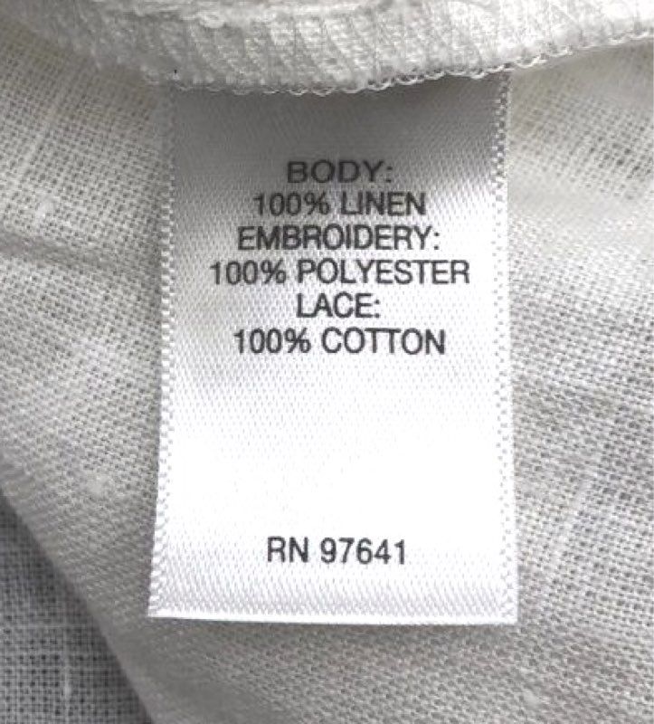 J. Jill Women's Love Linen Embroidered Floral Peasant Blouse White Multi Sz L