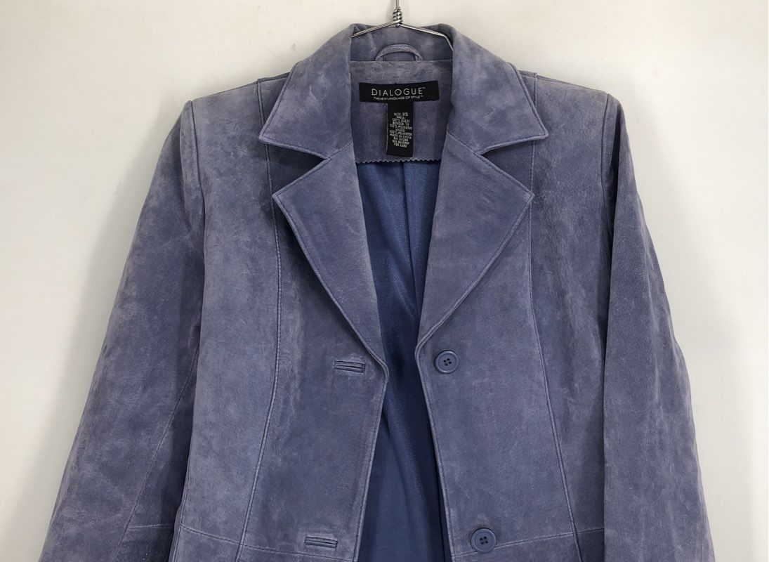 Dialogue Women's Blue Suede Jacket - Size XS