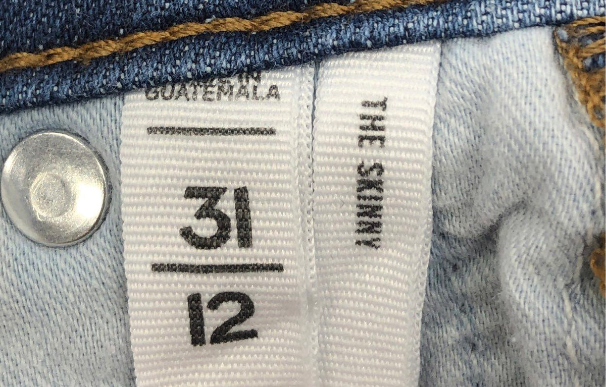 LOFT Women's The Skinny Blue Jeans Dark Wash Whiskered Raw Hem Size 31/12