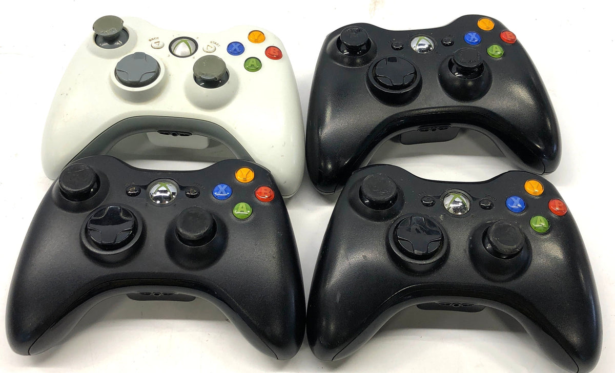 Microsoft Xbox 360 Wireless Controller Lot of 4 OEM Model 1403 Black White