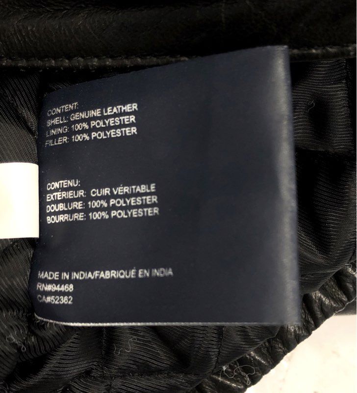 Nautica Men's Black Genuine Leather Full Zip Bomber Jacket Sz XL