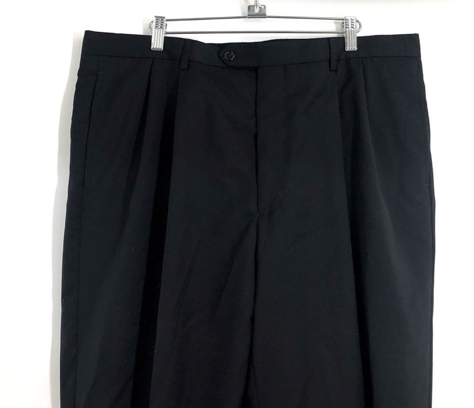 Jos. A. Bank Men's Black Signature Gold Pleated Wool Pants NWT Sz 38 Regular