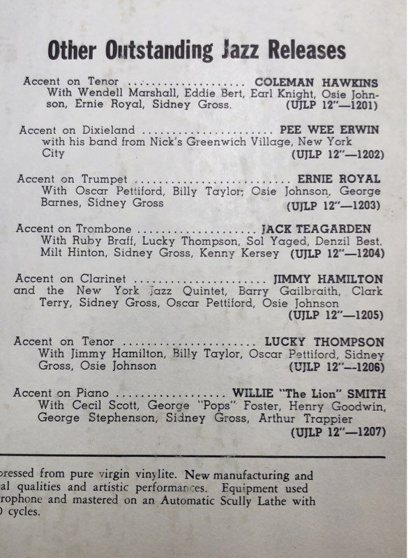 Urania Records Jimmy Hamilton Clarinet In High Fi Vinyl Record