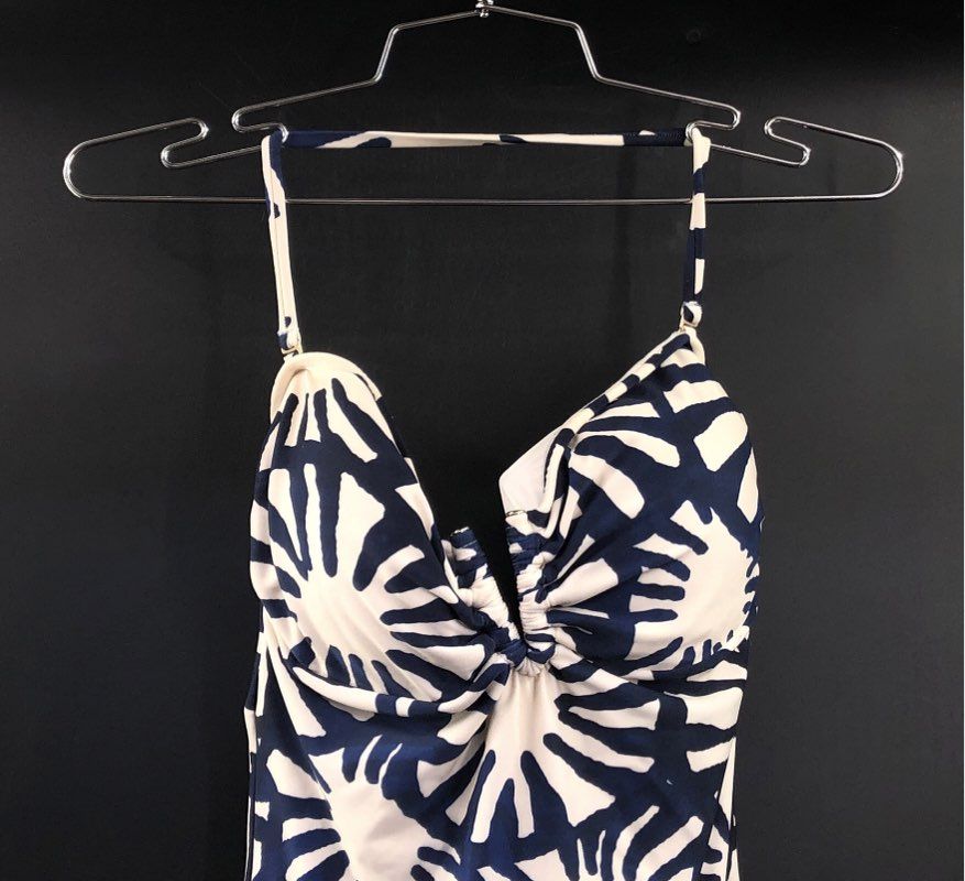 Lenny Niemeyer Women's Blue Sunflower One-Piece Swimsuit Twist Front Sz M NWT