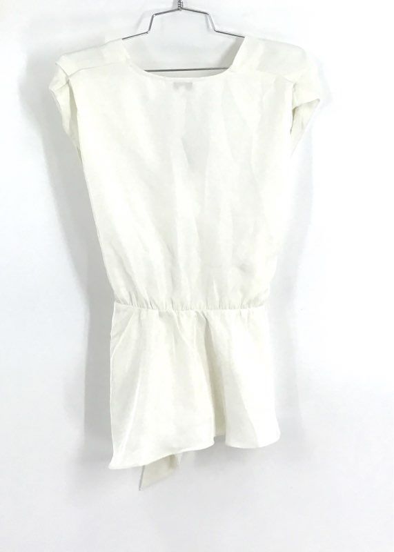 NWT Express Women&#39;s White Sleeveless Surplice Neck Tie Waist Top - Size XS