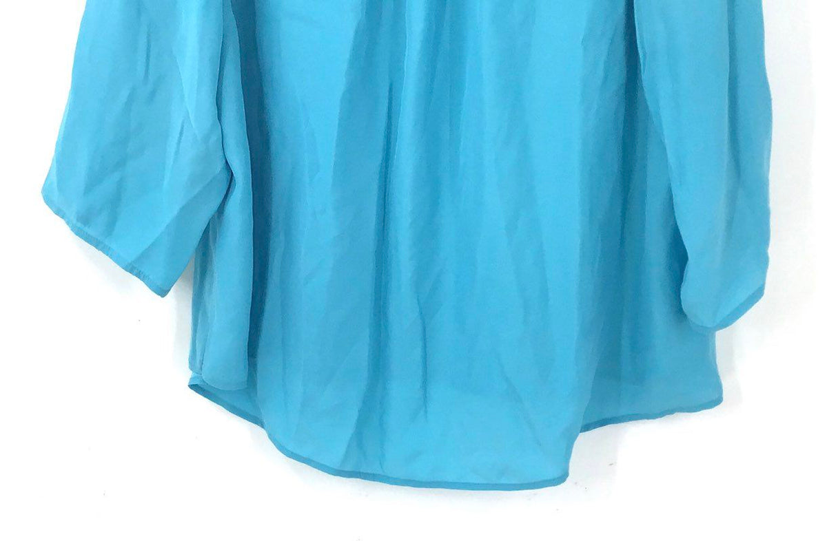 NWT Talbots Women's Blue Silk Blouse - Size 18WP