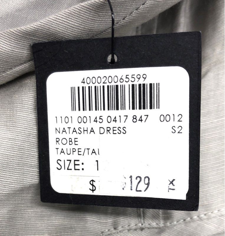 Club Monaco Women's Natasha Dress Taupe Linen Silk V-Neck Mini NWT Sz 12