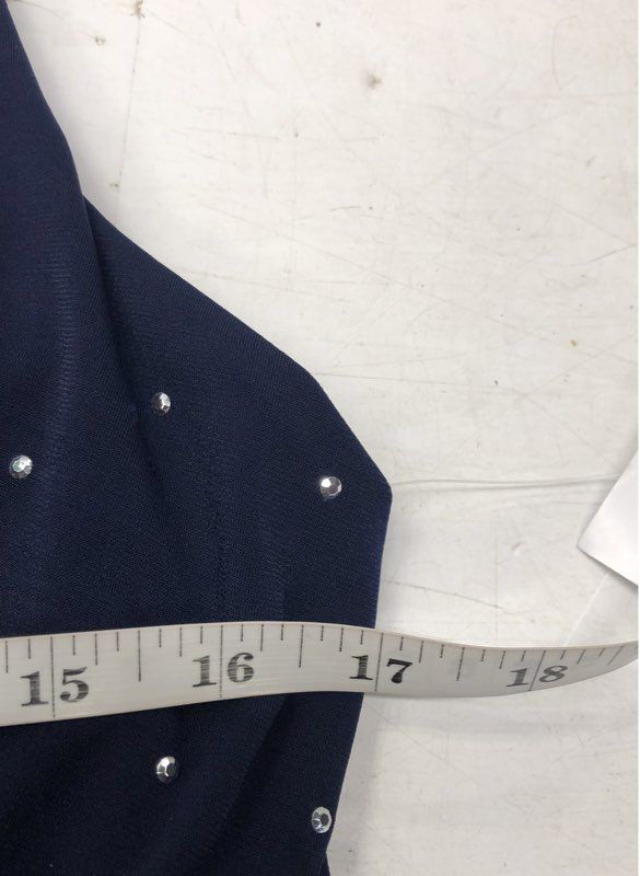 J. Howard Women's Navy Blue Rhinestone Tiered Dress BK7M9399 NWT Sz 16