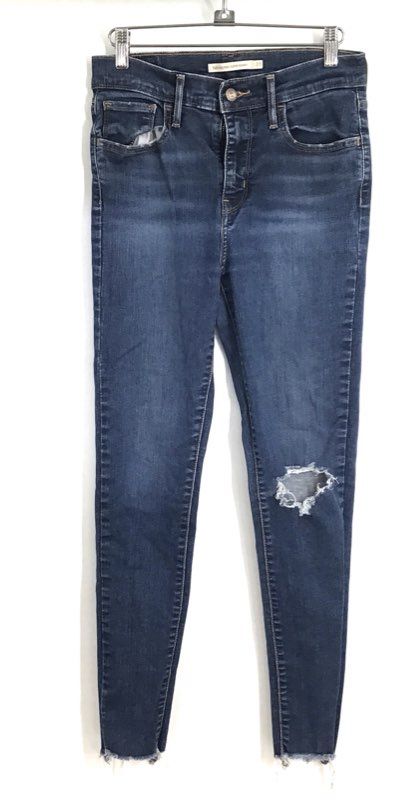 Levi's Women's 720 High Rise Super Skinny Jeans Blue Distressed Ripped Sz 27x30