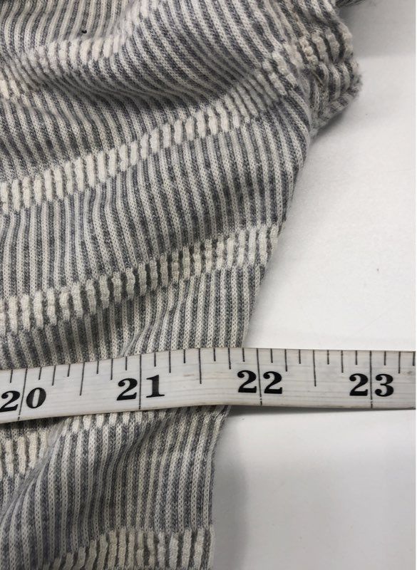 Daytrip Women's Gray White Striped Ribbed V-Neck Curved Hem Tunic Dress Size S