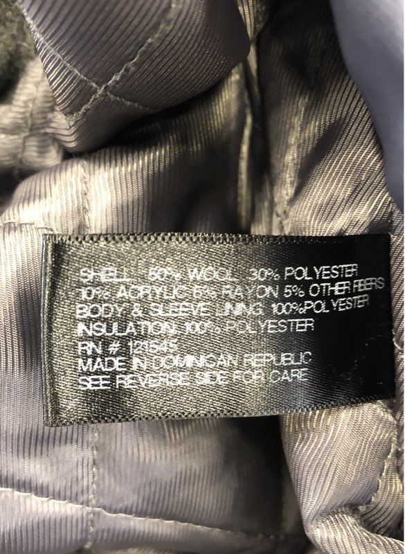 Michael Kors Men's Charcoal Gray Wool Blend Quilted Field Jacket Coat Size M