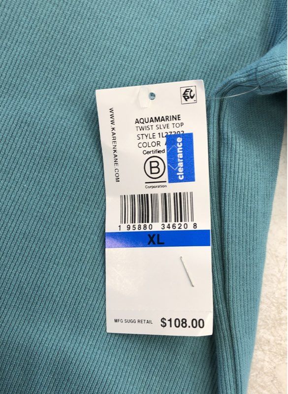 NWT Karen Kane Women's Aquamarine Blue Blouse - Size XL