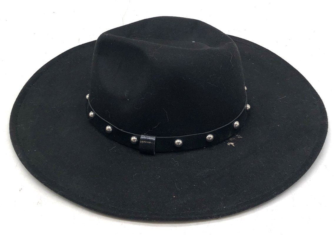 Marcus Adler New York Black Faux Felt Studded Fedora Hat Women's One Size