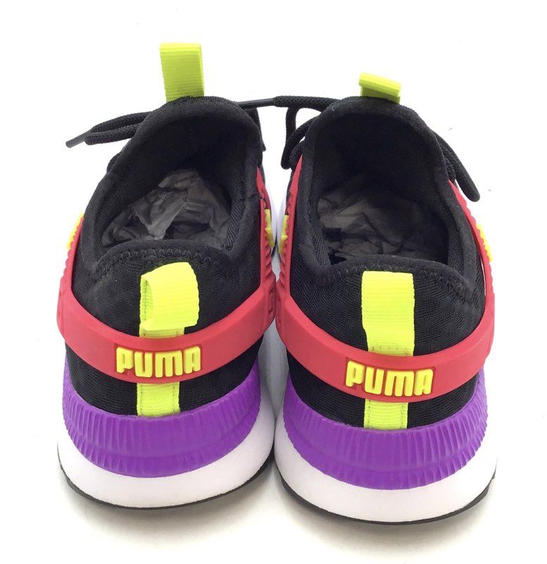 Puma Pacer Next Cage Black Pink Purple Yellow Kids Sneakers Size 4