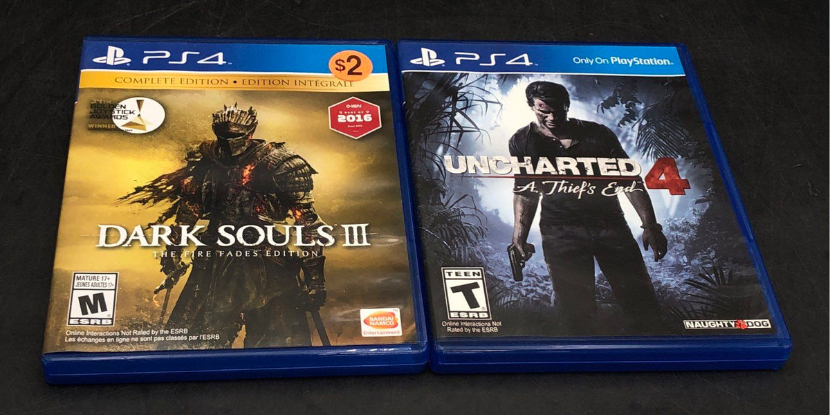 Marvel Spider-Man Dark Souls III Uncharted 4 PlayStation 4 PS4 7 Game Lot