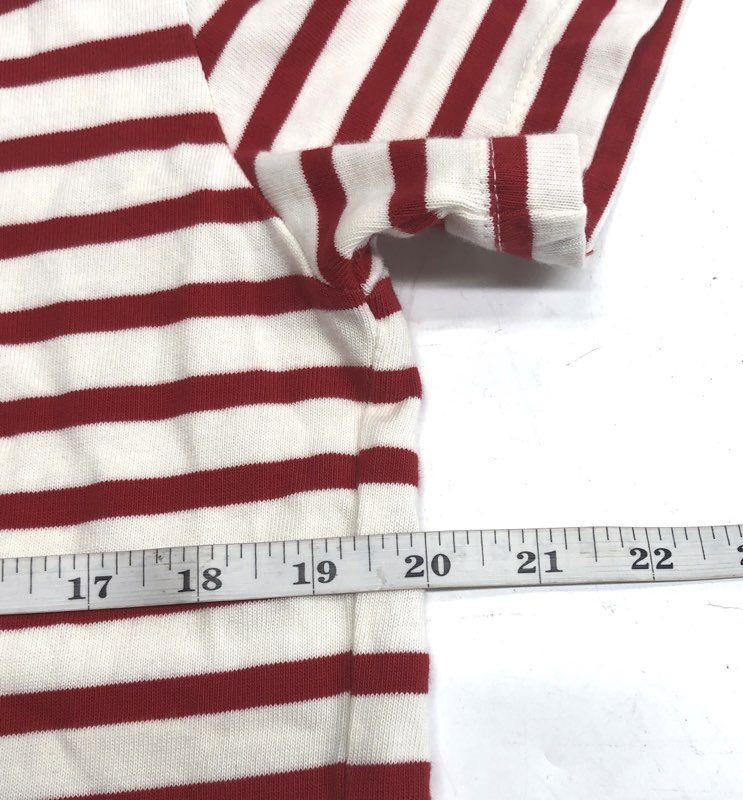 Ellison Women's Red White Striped Short Sleeve Cotton Avara T-Shirt Size M