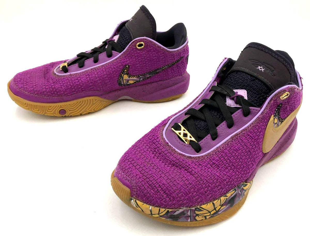 Nike Lebron 20 GS 'Young Heirs' Purple/Gold/Black Sneakers - Size 6Y (+COA)