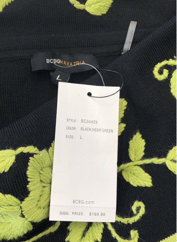 NWT BCBGMaxazria Women's Black Floral Camisole Blouse - Size L