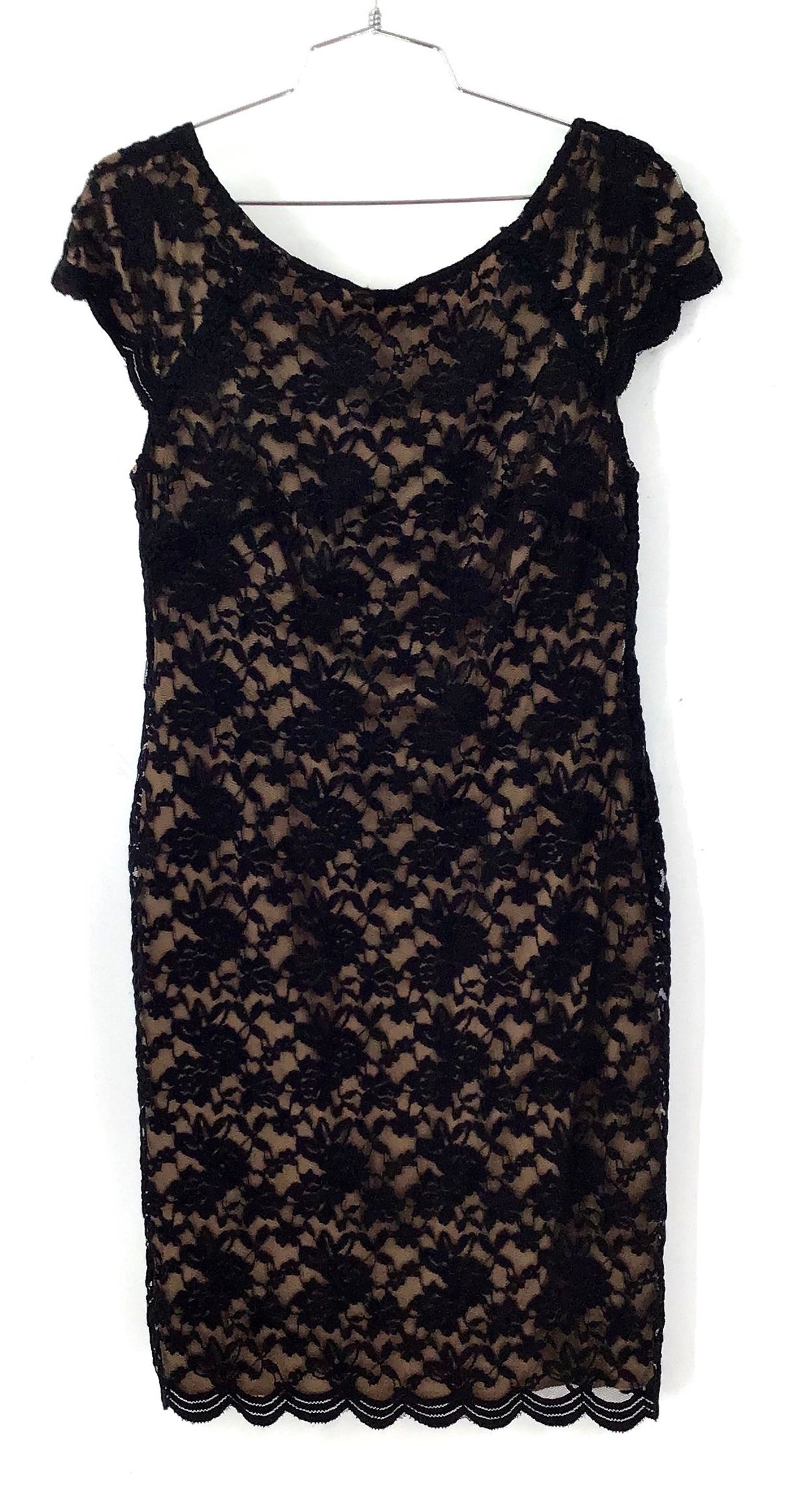 NWT Connected Apparel Women's Black Gold Floral Sheath Dress - Size 10