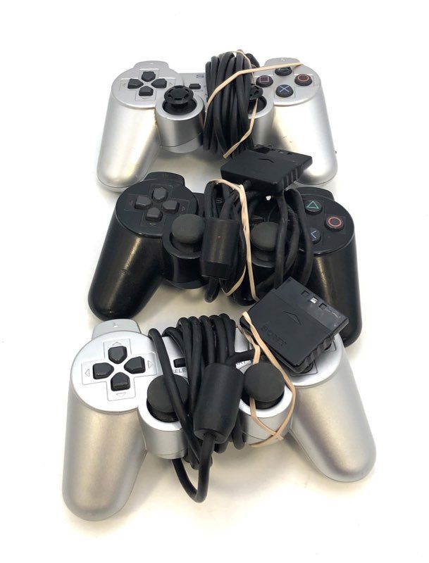 Lot of 3 Sony PlayStation 2 PS2 DualShock 2 Controllers OEM Original
