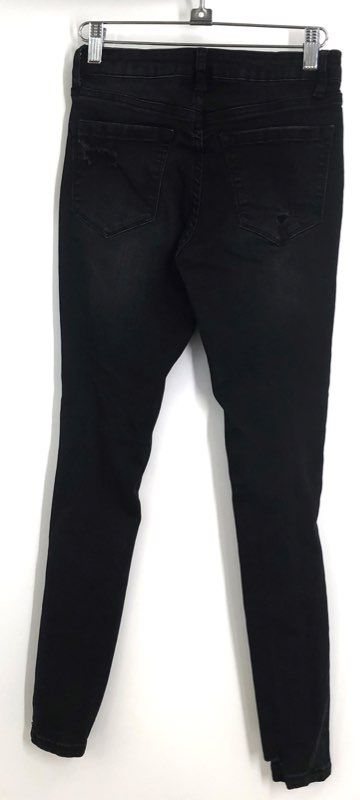 Vervet Women's Black Distressed Skinny High Rise Button Fly Jeans Size 25