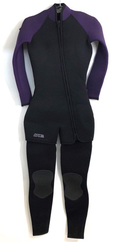 BARE Sport 7mm Neoprene 2-Piece Wetsuit Size 9-10 Black & Purple Made in Canada