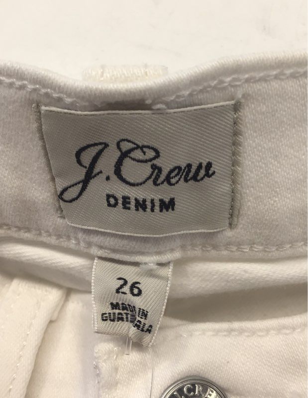 J.Crew Women's 9" Toothpick Jeans White Perfecting Pockets Skinny Size 26 NWT