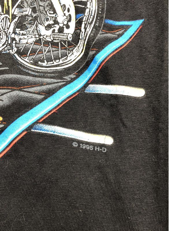 Vintage 1995 Harley-Davidson Feel the Heat Black Hills Rapid City SD Tee Sz L