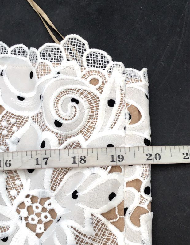 Dress the Population Women's White Lace Floral Midi Strap Dress NWT Sz XL