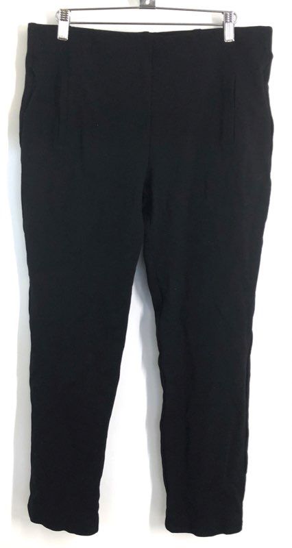 Chico's Women's Black Rayon Nylon Blend Pull On Stretch Tapered Pants Sz 1.5 10