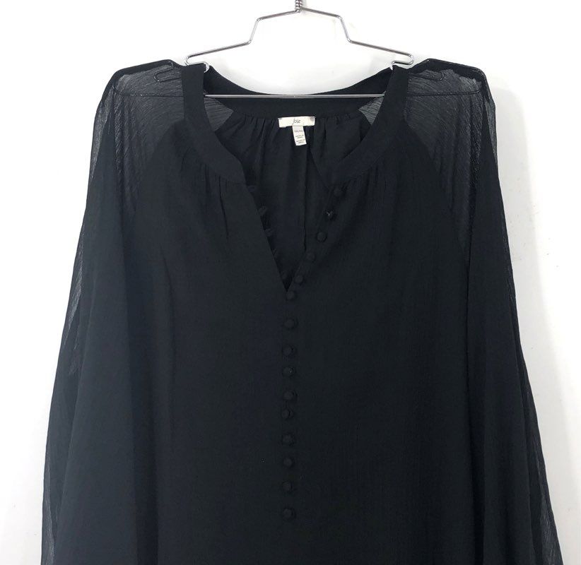 NWT Joie Women's Caviar Black Long Sleeve Short Mini Dress Size 2XL