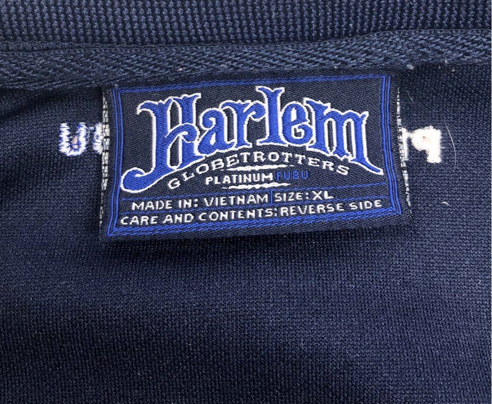 Vintage Platinum FUBU Harlem Globetrotters Basketball Jersey Sleeveless Sz XL