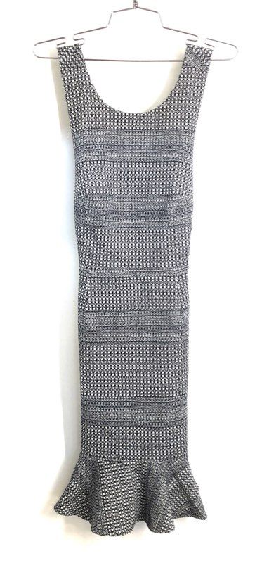 Banana Republic Women's Black White Geometric Jacquard Cross Back Dress 2P NWT
