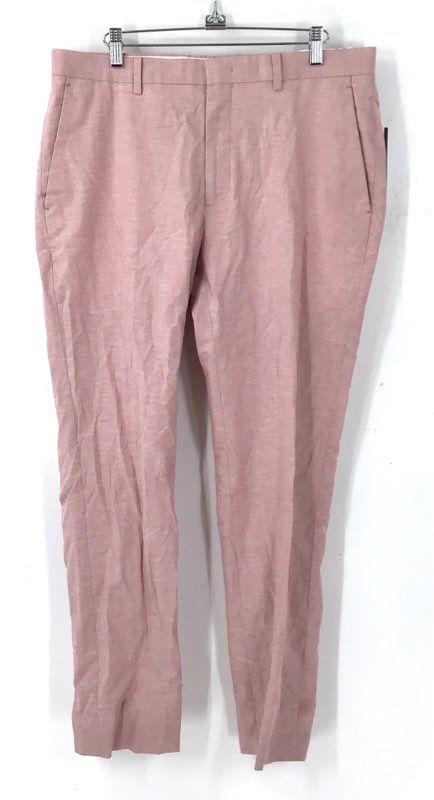 NWT Perry Ellis Men's Pink Slim Fit Straight Leg Dress Pant - Size 34X30