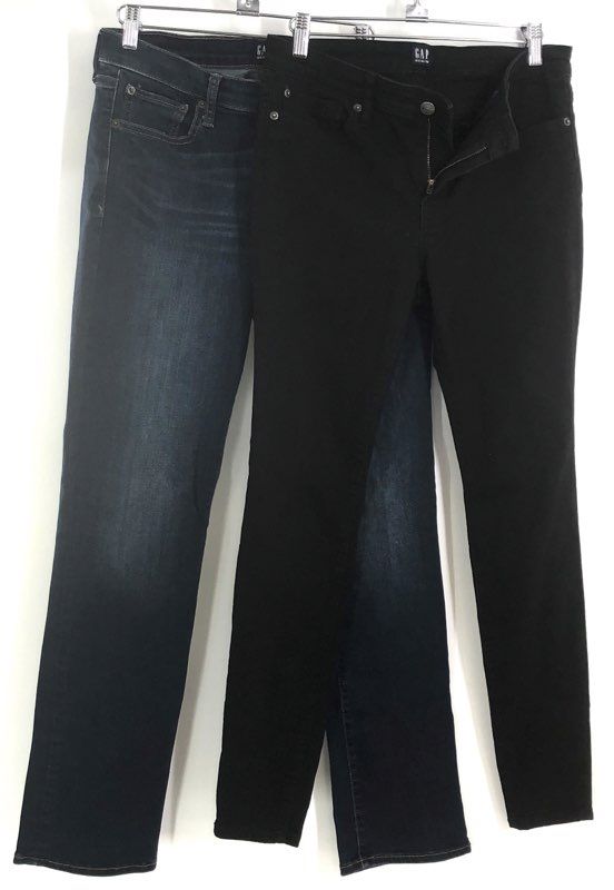 Gap Women's Jeans Lot 2 Pairs Blue Black Skinny Stretch Denim Sz 29 Regular