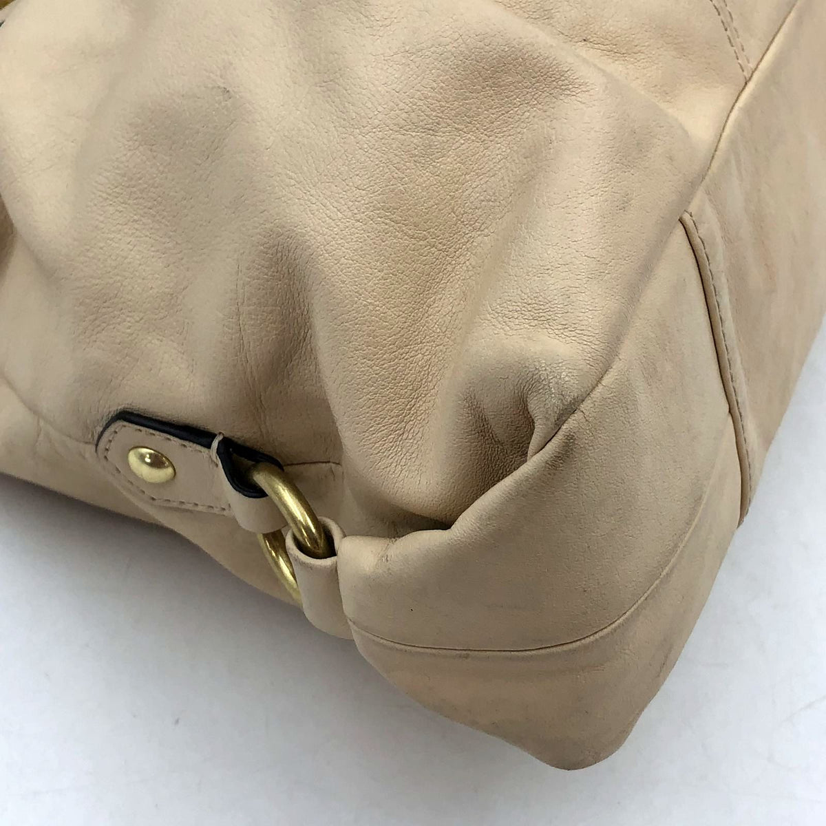 Coach F19243 'Ashley' Beige Leather Shoulder Bag with Gold-Tone Hardware (+COA)