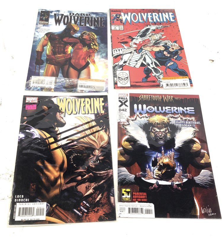 Wolverine Comic Book Lot Marvel 1980s-2024 Superhero Sabretooth War 28 Comics