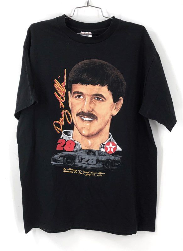 Vintage 1993 Davey Allison NASCAR Memorial T-Shirt Single Stitch USA Made XL